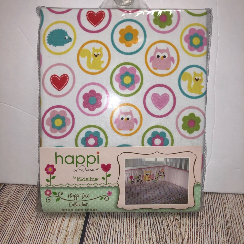 Kidsline Happi Tree Fitted Crib Sheet NWT